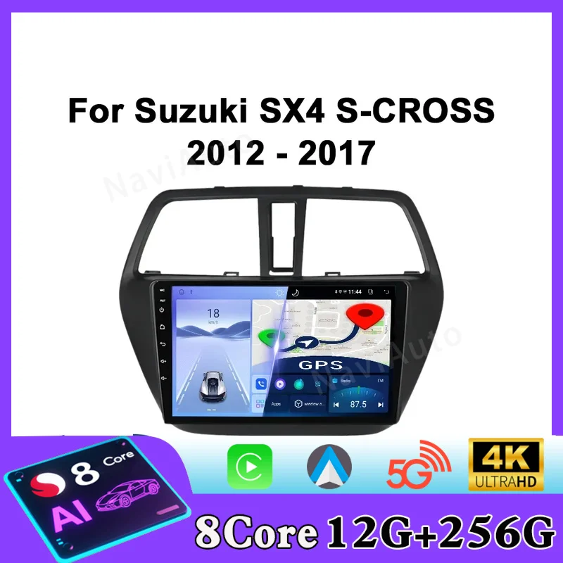 Фото Автомагнитола Android для Suzuki SX4 S-Cross 2012-2016, автомобильный мультимедийный плеер с навигацией GPS, Carplay, сенсорный экран, автостереосистема №1