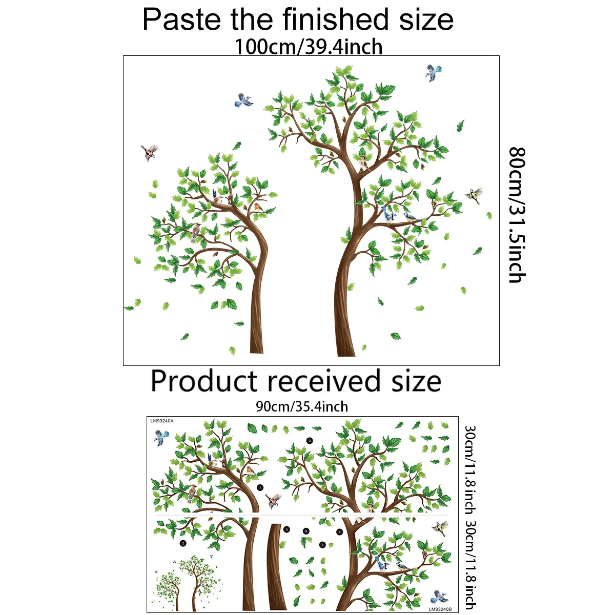 3d Наклейка на стену в гостиную зеленое дерево украшение для дома съемная