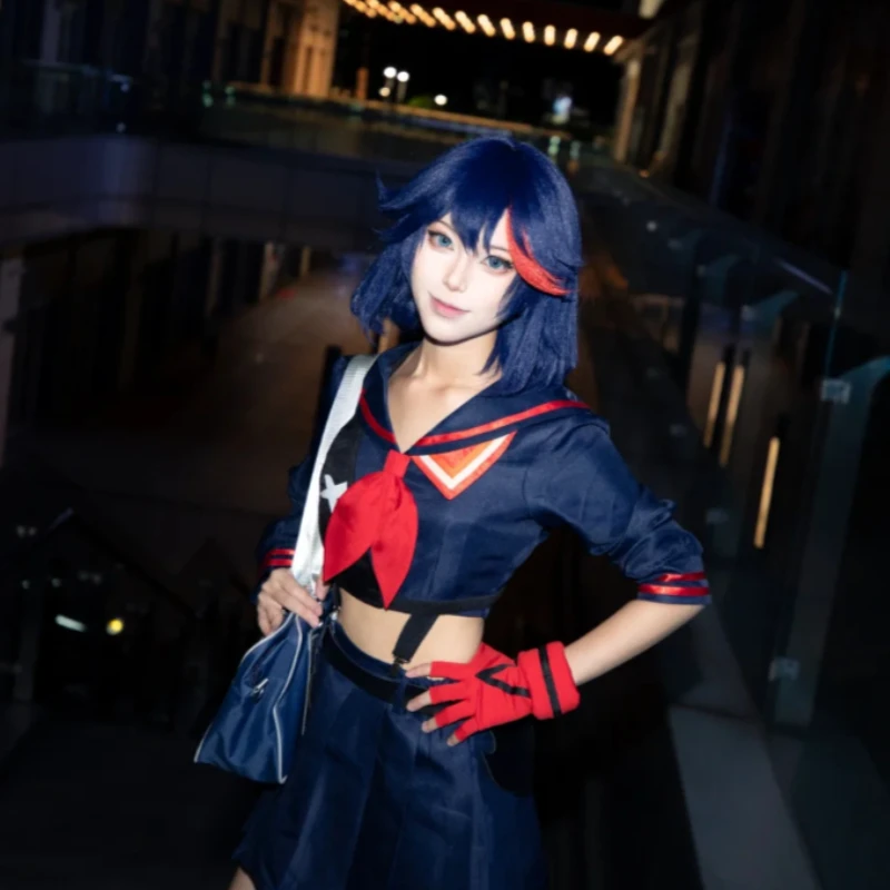 Фото Костюм для косплея Рюко Матой из аниме Kill la Kill, униформа Гоку, школьный наряд для девочек, красный матросский воротник, пояс, ботинки для женщин, на Хэллоуин №4