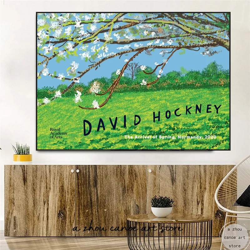 Винтажное изображение Давида хокни прибытие весны Подсолнух пейзаж