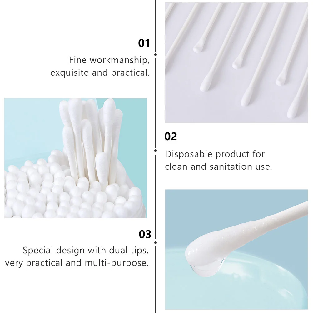 200 шт. двухсторонние ватные тампоны Детские для чистки ушей Многофункциональные