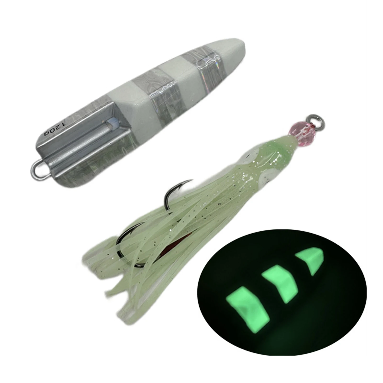 

120g Luminous Fishing Eel Tube Bait Shank Offset Hooks Barbed Octopus Hook Luminous Fishing Eel Bait Easy For You To Harvest