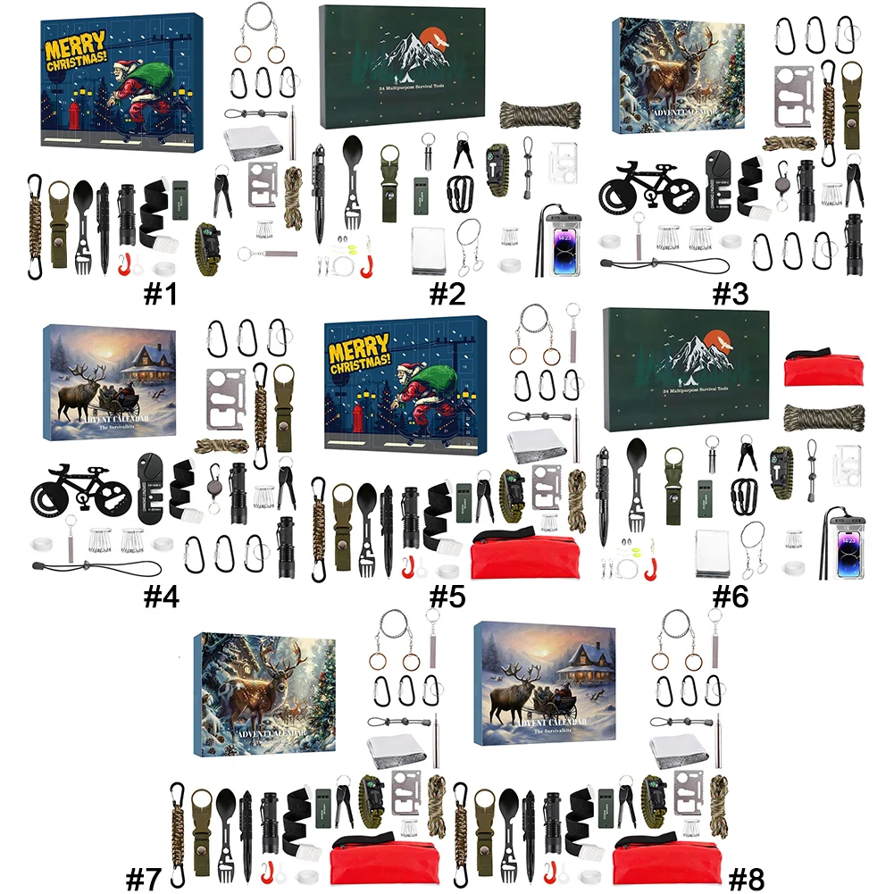 Рождественские наборы для выживания Адвент-календарь отпуска 24-дневный