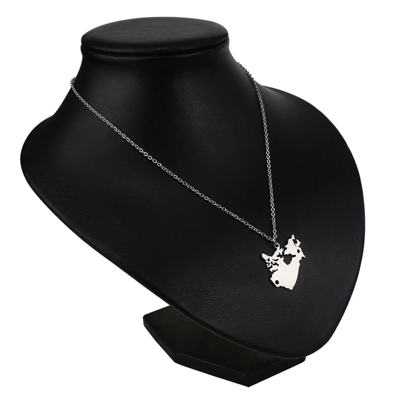 

Europe And The United States Stainless Steel Canada Map Pendant Necklace