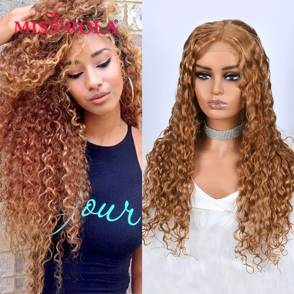 

Miss Rola Water Wave 4*4 Lace Closure Human Hair Wigs 180% Density Pre Plucked Baby Hair Brazilian Remy Water Curly Hair