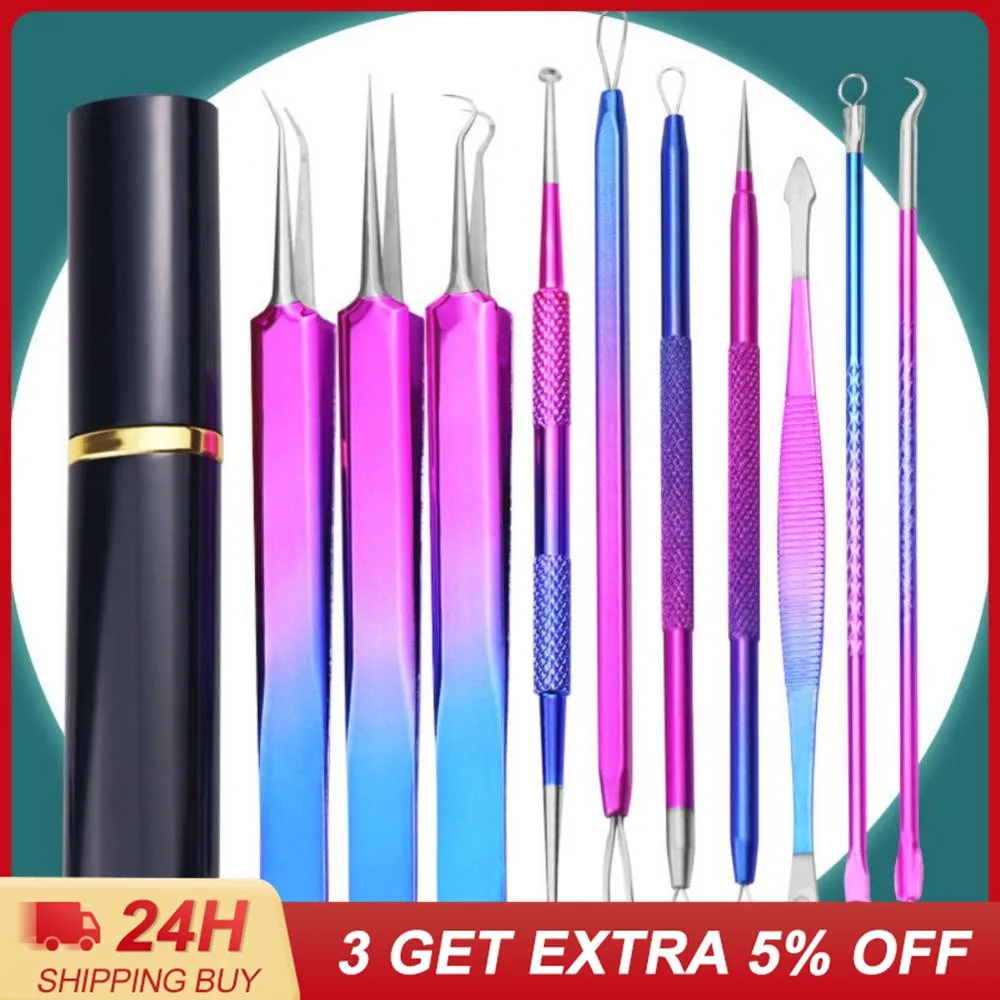 

8/10 PCS Ultra-fine Cell Pimples Clip Stainless Steel Acne Removal Needles Blackhead Deep Cleaner Clip Face Skin Care Tools