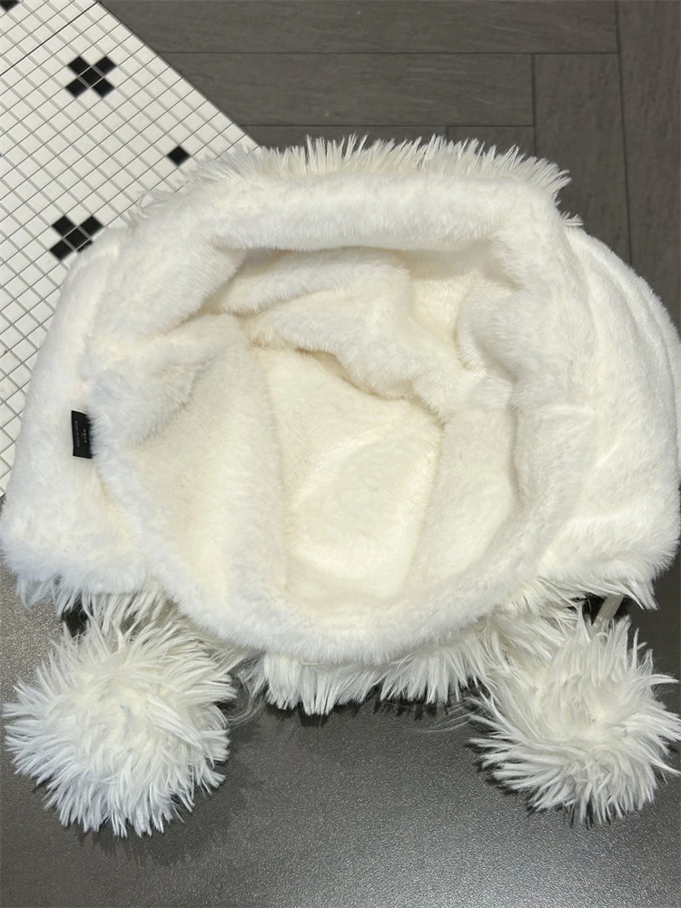 Забавный милый уродливый плюшевый чепчик с большим ртом детские зимние толстые