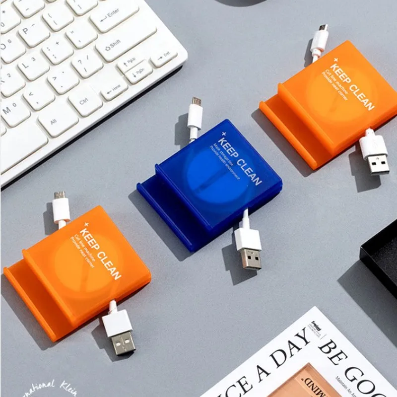 

2pcs Data Cable Storage Box Rotating Winding Cable Reel Portable Portable Mobile Phone Cable Management Box Organizing Storage