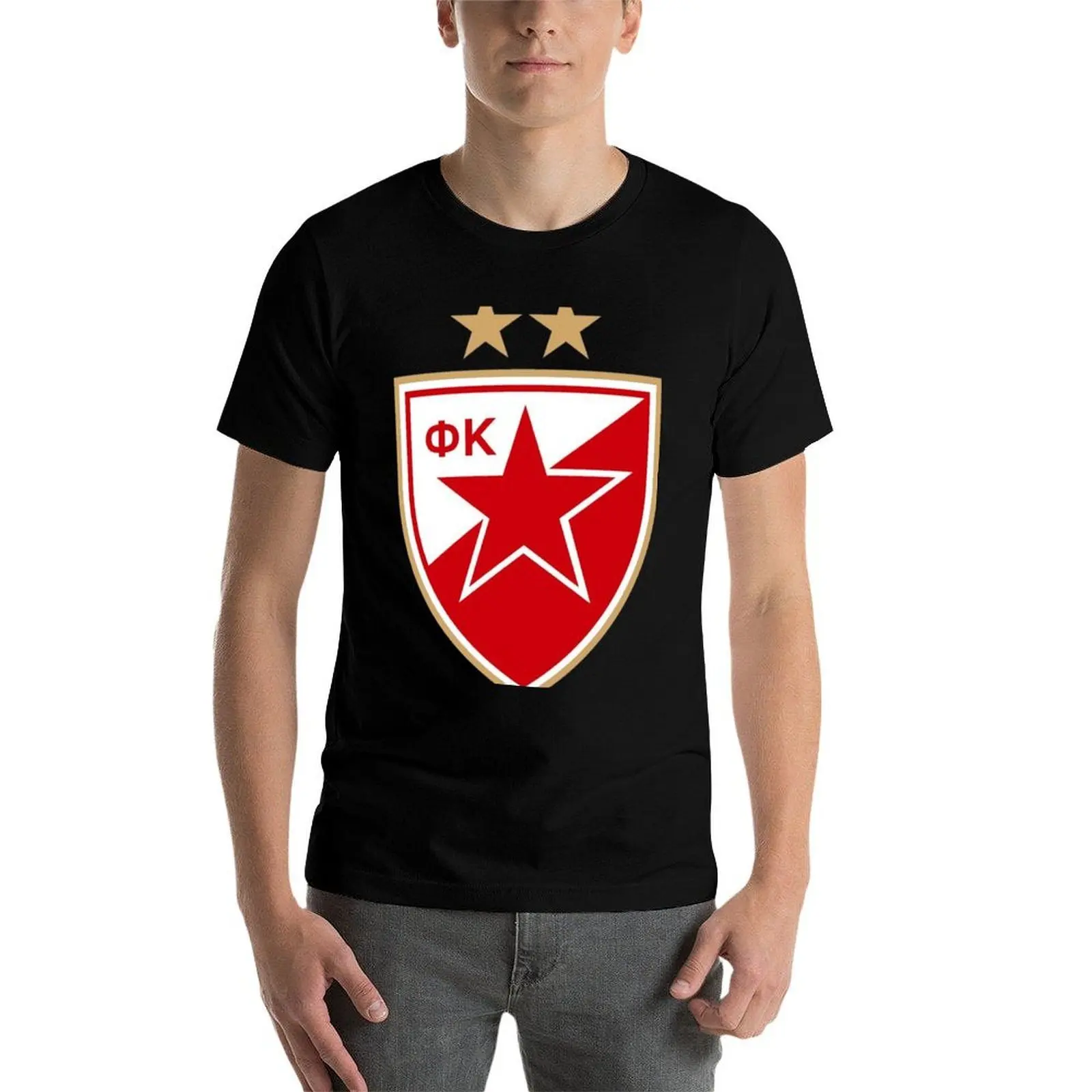 Фото Футболка Red Star Belgrade с классическим принтом и короткими рукавами №3