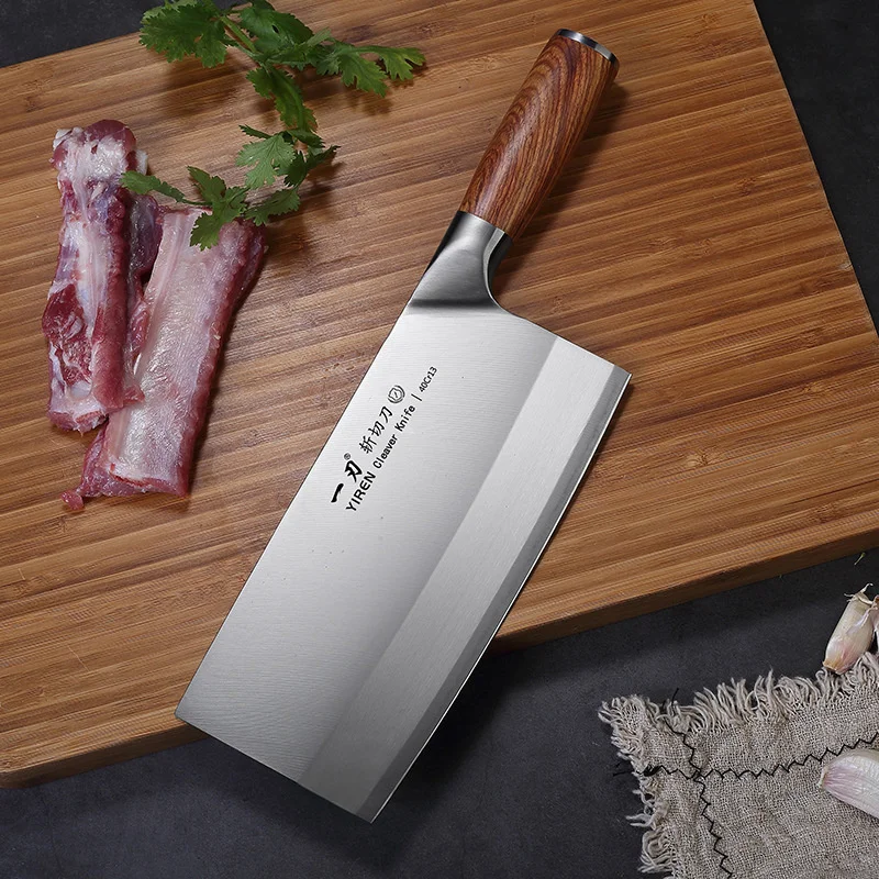 

Household kitchen rosewood handle hotel chopped bones meat and vegetables sliced sharp stainless steel chef's knife