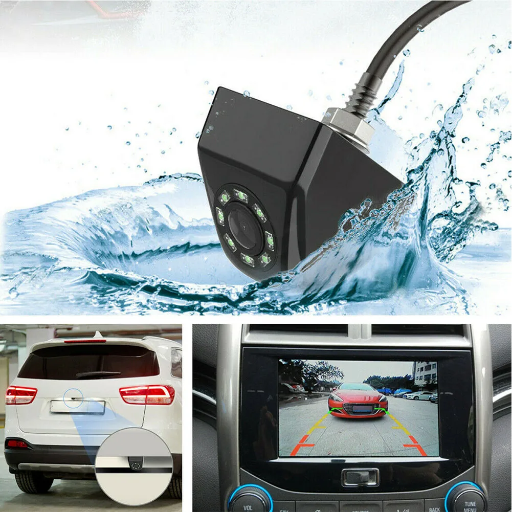 

HD 720P Car Rear View Camera 8Led Universal Night Vision Backup Parking Reverse Camera Waterproof IP68 170 Wide Angle