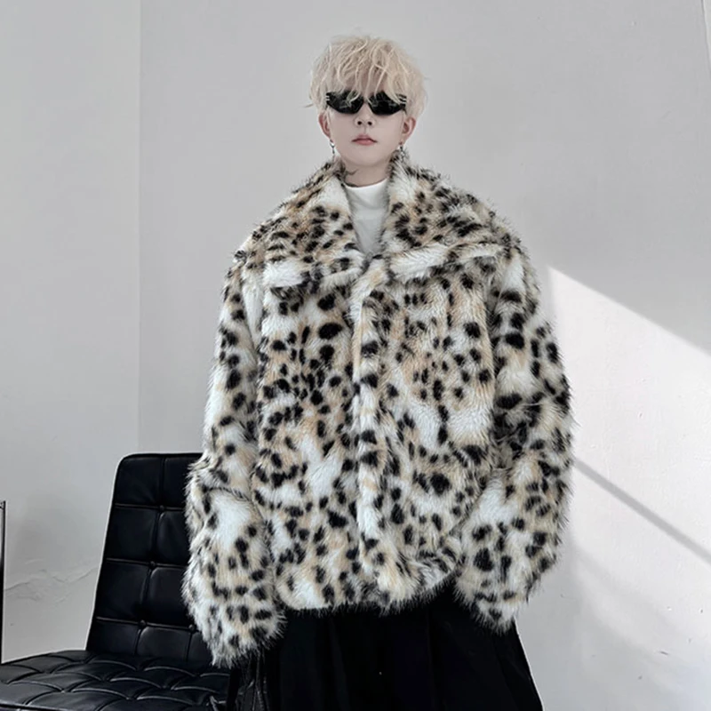 PFNW модное мужское свободное повседневное хлопковое пальто с леопардовым принтом