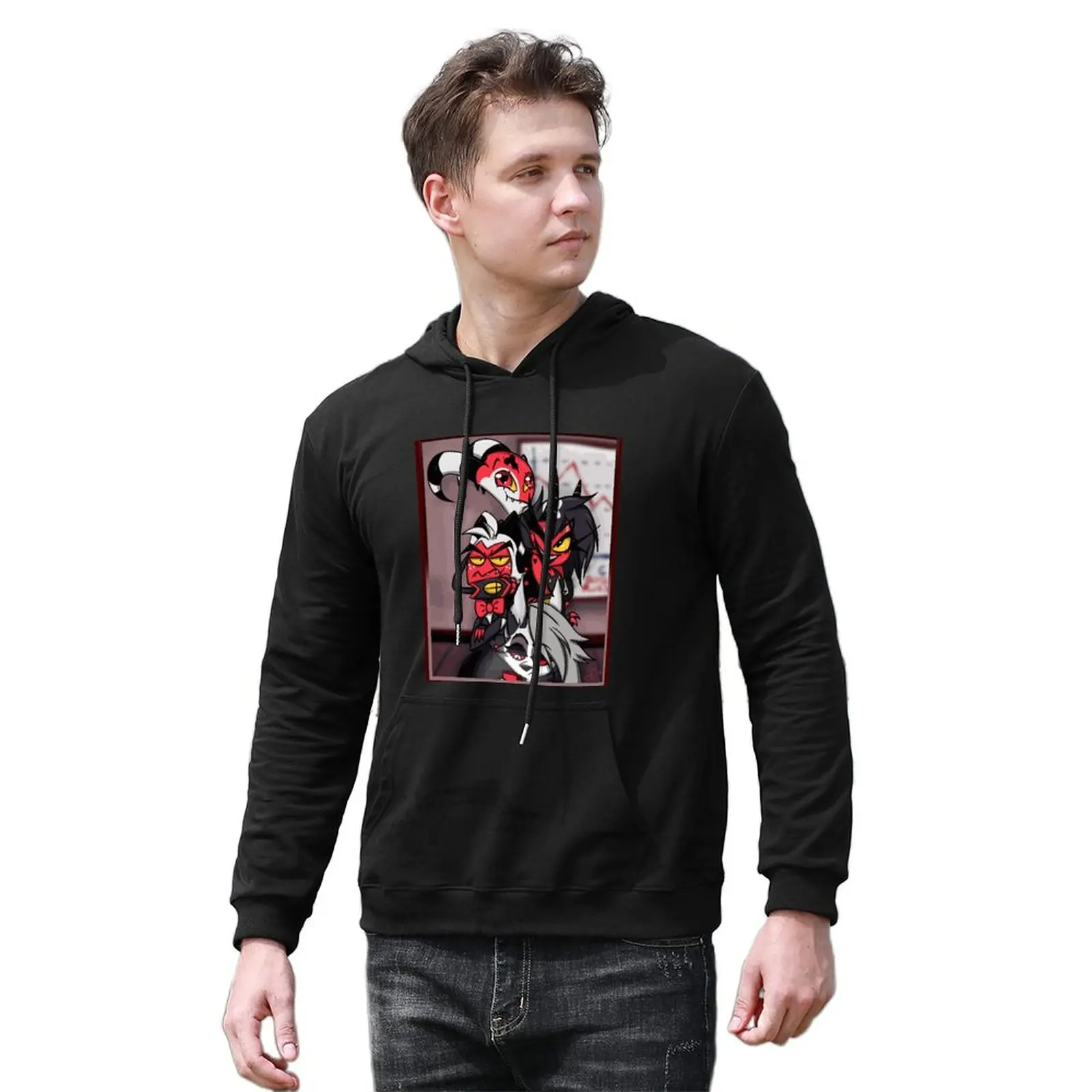 

Helluva Boss Crew Hoodie Cartoon Loona Fanart Hotel Wolf Moon Fashion Big Cotton Hoodies Men Autumn Outdoor Pullover Hoodie