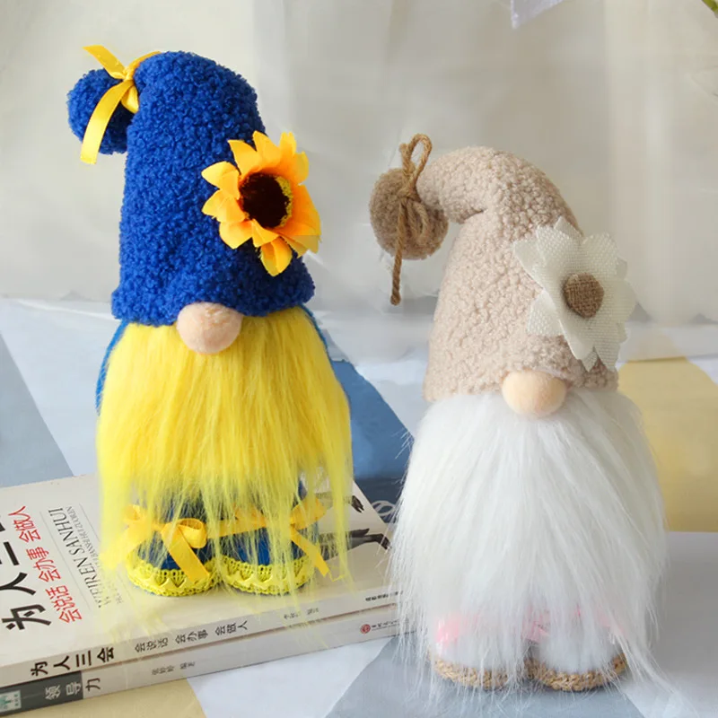 

Sunflower Gnome11.8 Inch Peace Gnome Blue and Yellow Gnome Ukraine Flag Spring Gnomes Decorations for Home Decorations Ornaments