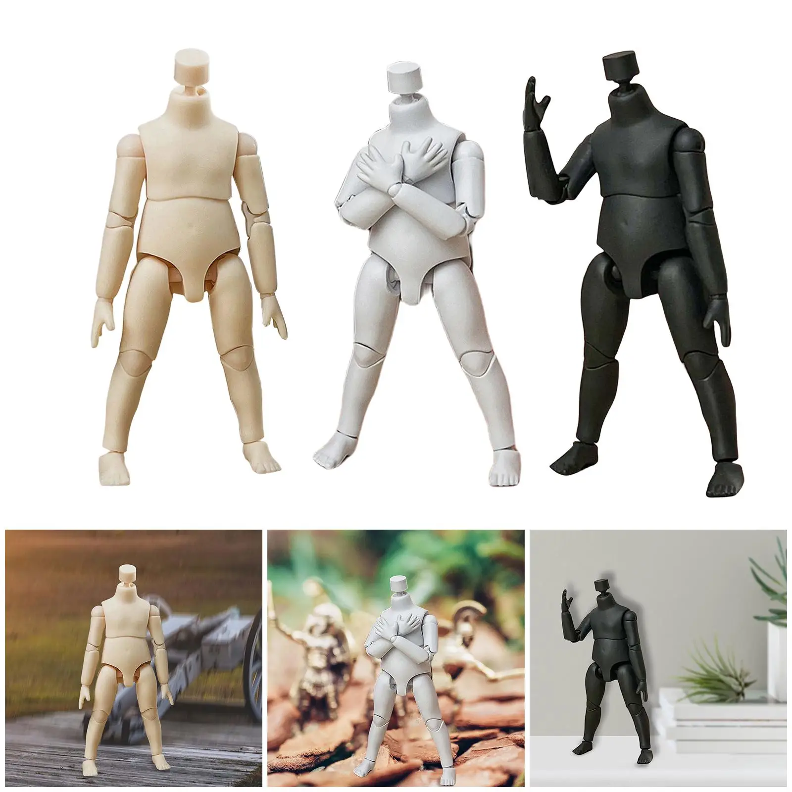 

1/6 Doll Body Movable Spherical Joint for Dolls Head Without Head Detachable