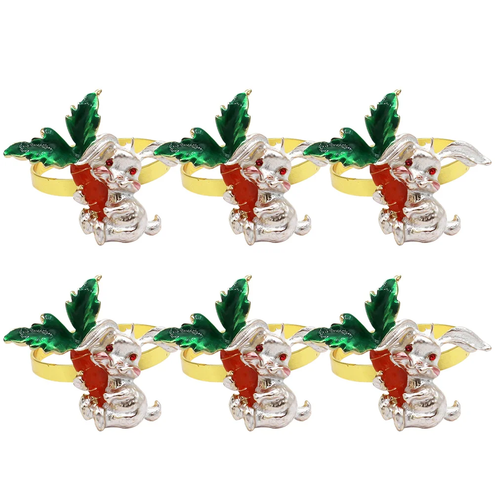 

Napkin Ring Buckle Easter Rabbit Table Decor Bunny Restaurant Dining Shaped Decorative Holder Ringsdecors Accessory Hotel