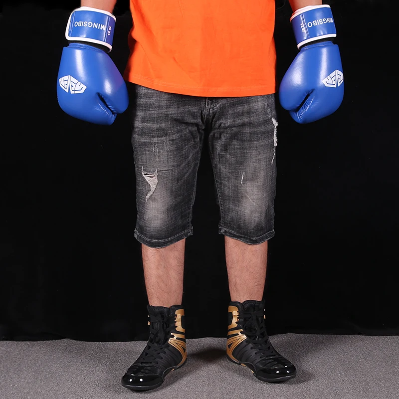 New Professional Fighting Wrestling Shoes Men Gold Anti Slip Boxing Sneakers Breathable Comfortable Boxing Shoes Plus Size