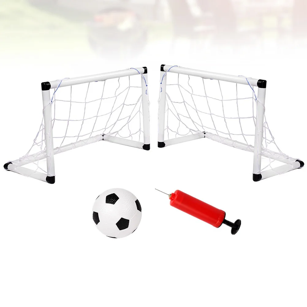 

1 Set Portable Inflatable Football Training Set Outdoor Soccer Sports Toy White Black (2Pcs Football Doors, 1Pc Football, 1Pc