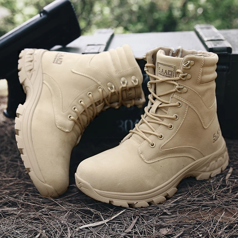 Professional Tactical Military Boots Men's Hiking Boots Comfortable Outdoor Sports Shoes Men's Police Desert Safety Work Shoes