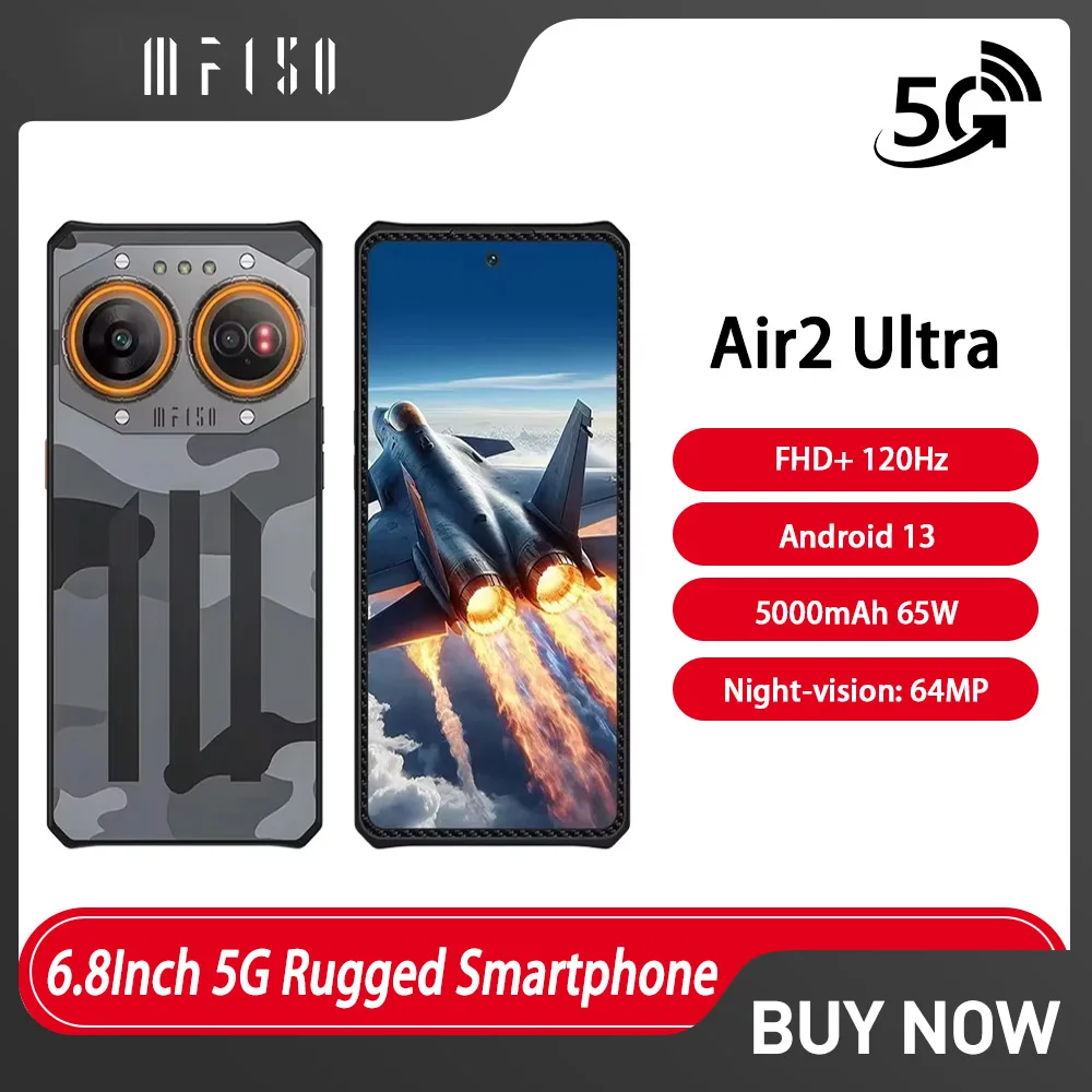 Фото Прочный смартфон IIIF150 Air2 Ultra 6,8 дюйма 5G, 16 ГБ + 512 ГБ, 108 МП, камера, 64 МП, ночное видение, ультратонкие мобильные телефоны Android 13 №1