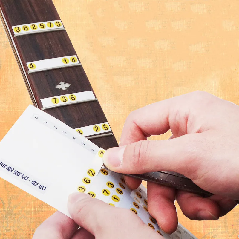 Подставка для гитары наклейки с этикетками акустической и электрогитары