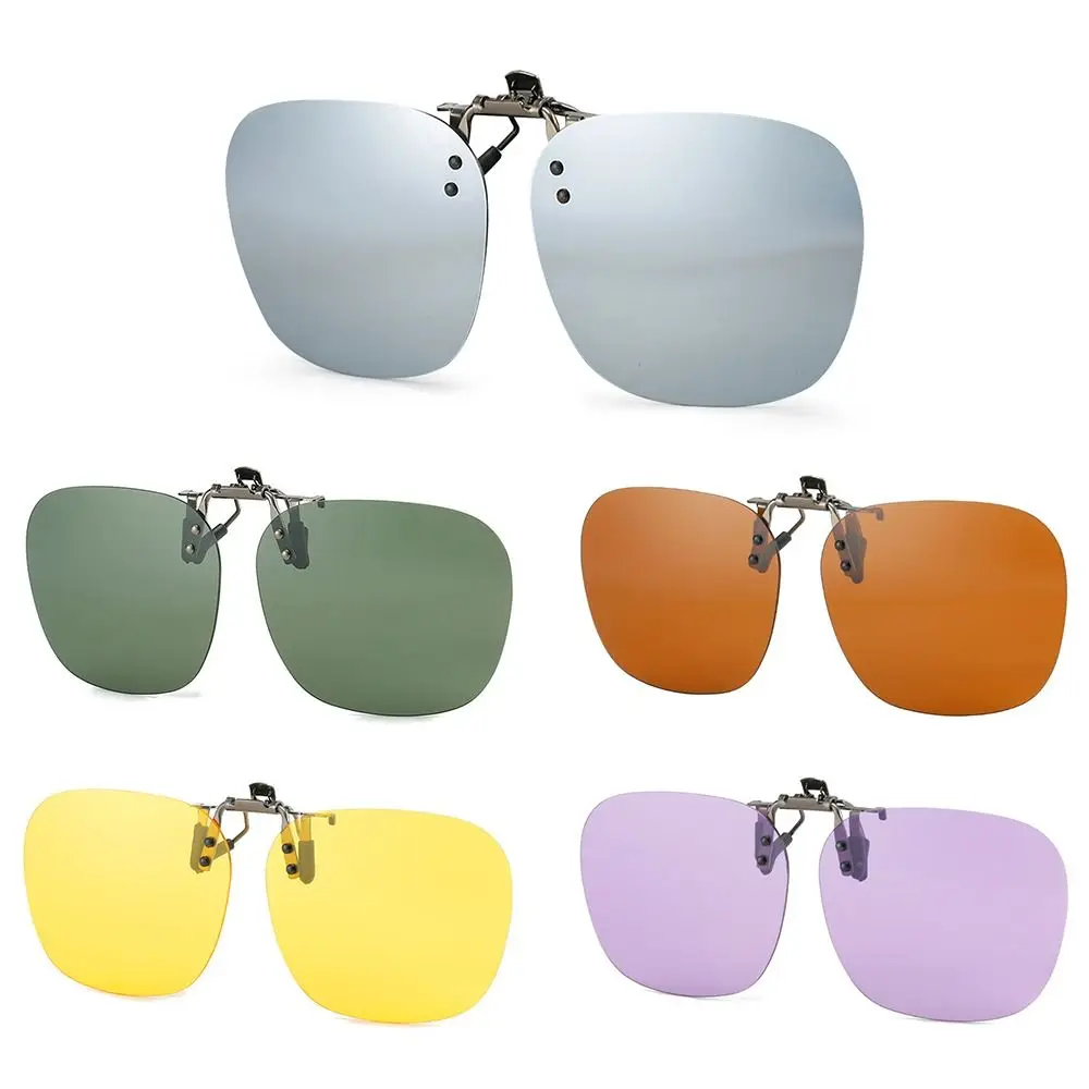

Поляризационные солнцезащитные очки без оправы с клипсой UV400 удобные раскладные солнцезащитные очки для рецептурных очков многоугольные очки с металлической клипсой