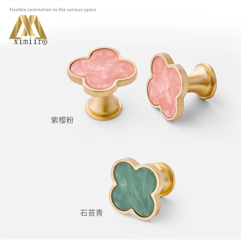 

Wardrobe handle Nordic light luxury modern minimalist cabinet drawer cabinet door handle brass cabinet hardware single hole