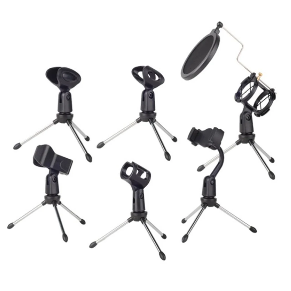 

Microphone Stand Desktop Tripod Portable Table Stand Adjustable Mic Stand Mic Clip Holder Bracket Lightweight Bracket