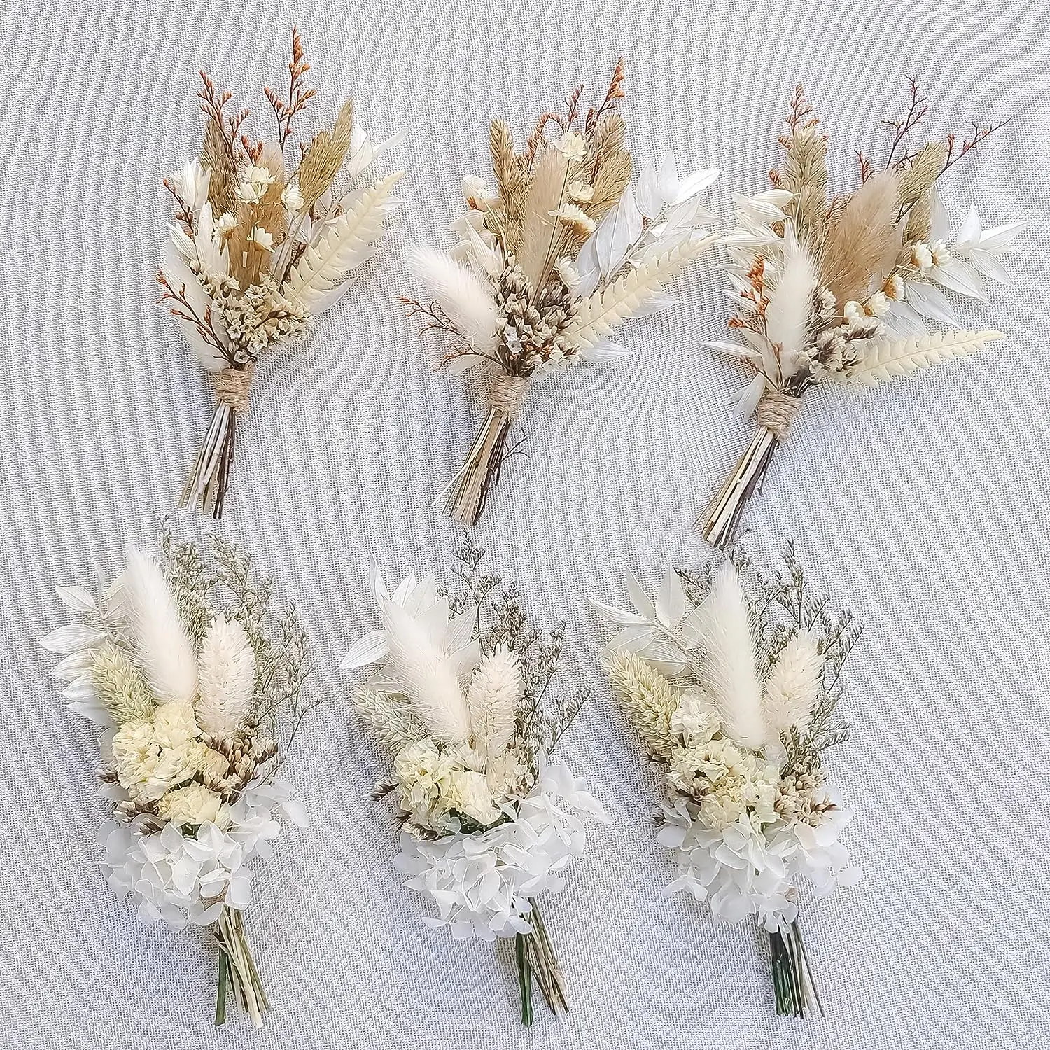 

Mini Dried Flower Bouquet Set of 6, Small Bouquets, Bohemian Wedding Table Centerpieces Table Arrangements, Bridesmaid Flower