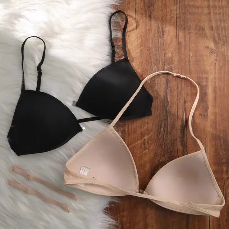 Бюстгальтер пуш-ап бесшовный с застежкой спереди и треугольной чашкой