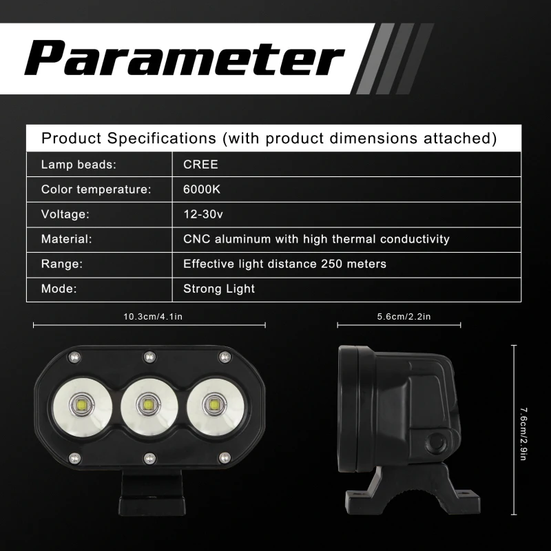 

Heat Dissipation Led Car Headlights Driving 60w 6000k Waterproof Fog Lamps Super Bright Led Work Light Car Accessories