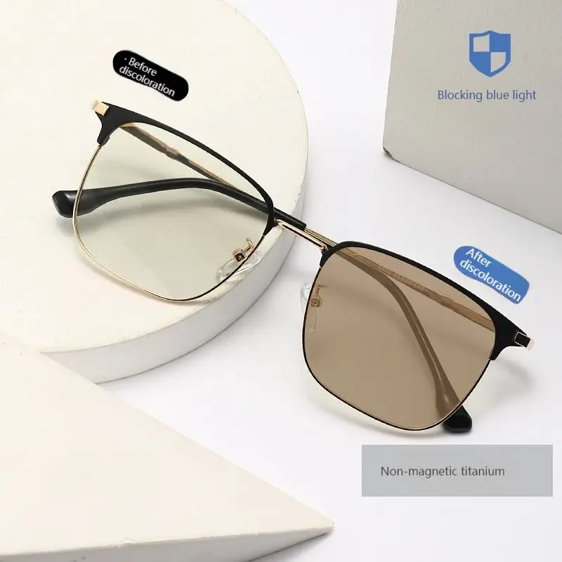 

Солнцезащитные очки с защитой от сисветильник света UV400 для мужчин и женщин, поляризационные фотохромные аксессуары в металлической оправе, 2021