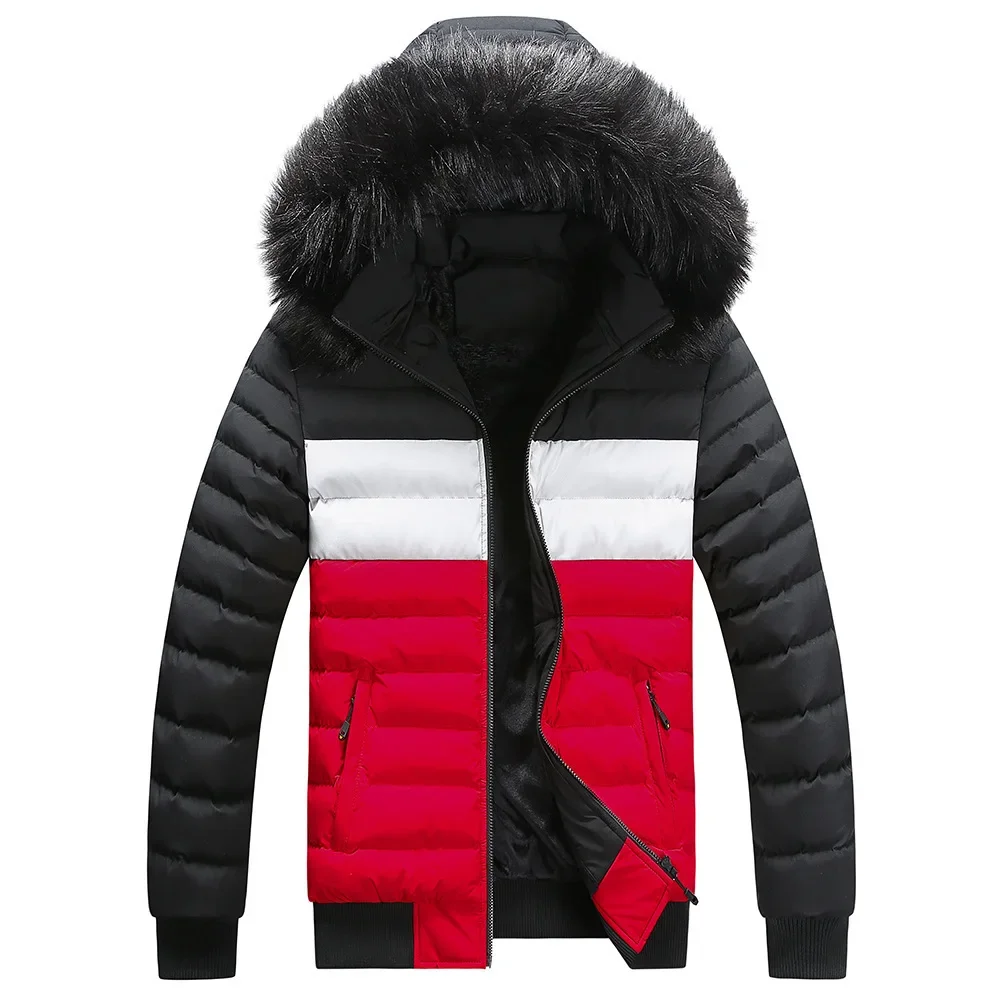 Autumn/Winter Men's Thickened Fleece-Lined Hooded Jacket Casual Fashionable Cotton Coat Trendy Brand Winter Clothing