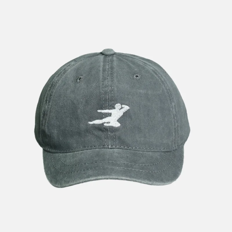 Спортивная Кепка из потертого денима бейсболка с короткими полями вышивкой для