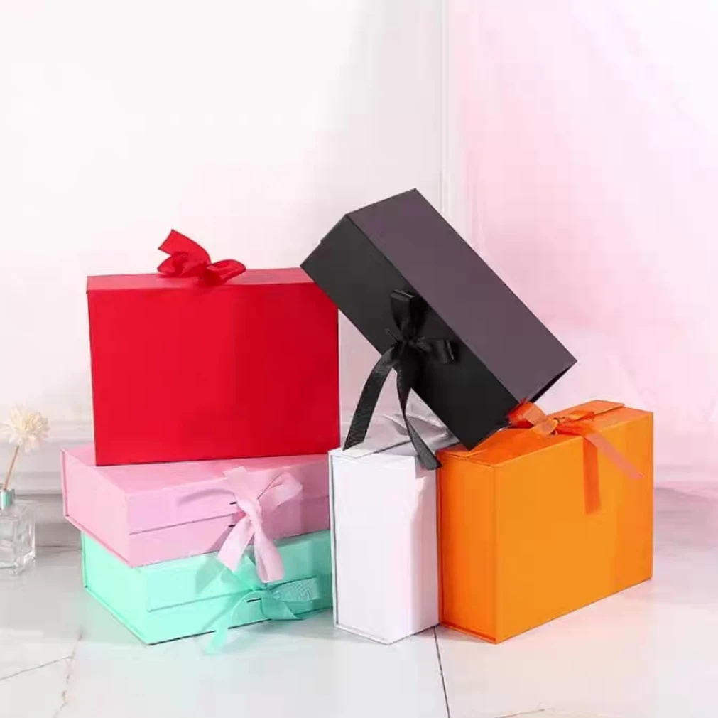With Ribbon Packing Boxes Color Gift Box For Presents Birthday Valentines Christmas 31.5*26*10.5cm