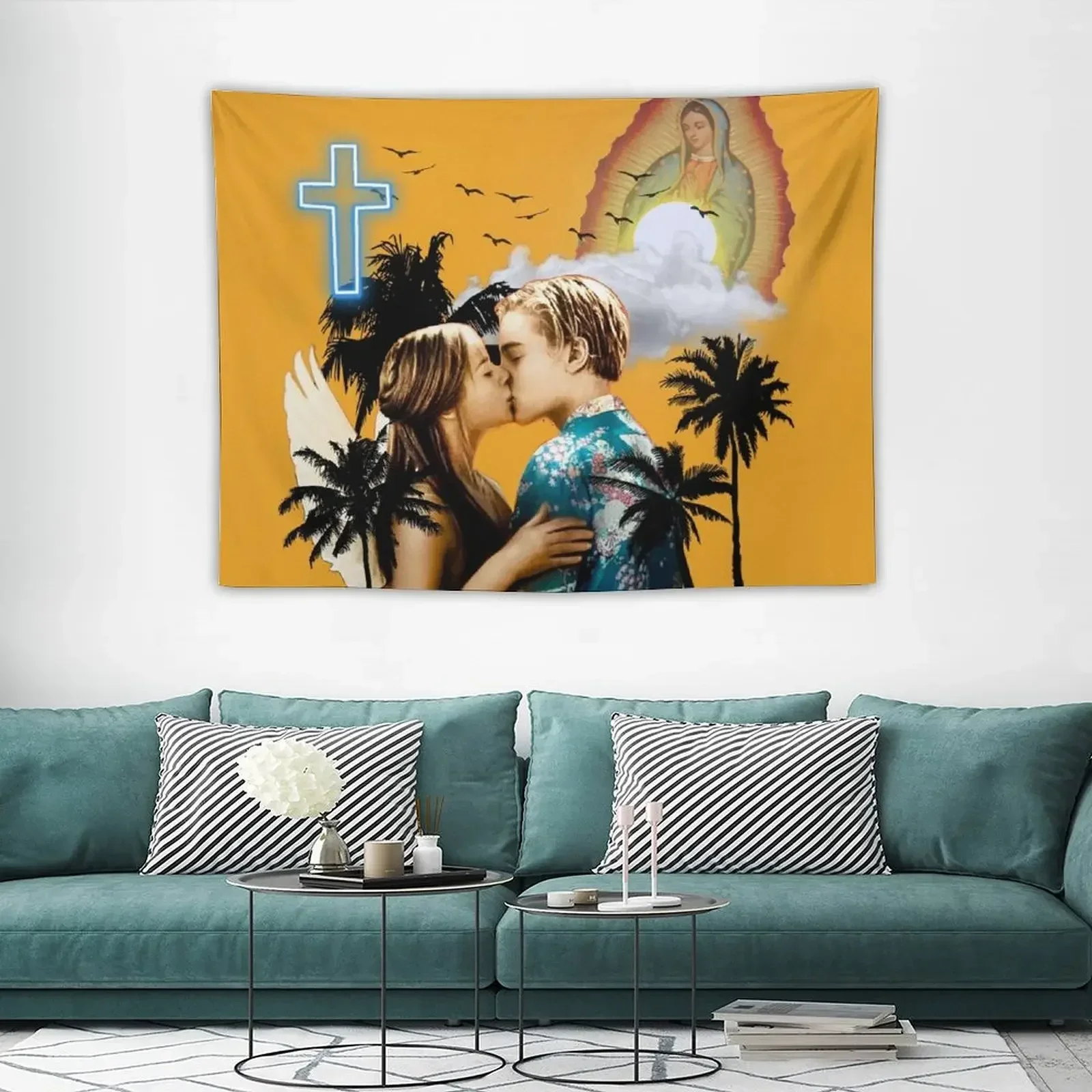 Гобелен Romeo and Juliet - Baz Luhrmann уличный декор комнатный эстетический гобелен