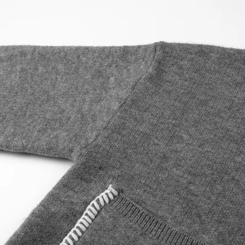 Свободный свитер теплые зимние топы карманы вышивка украшение простой женский