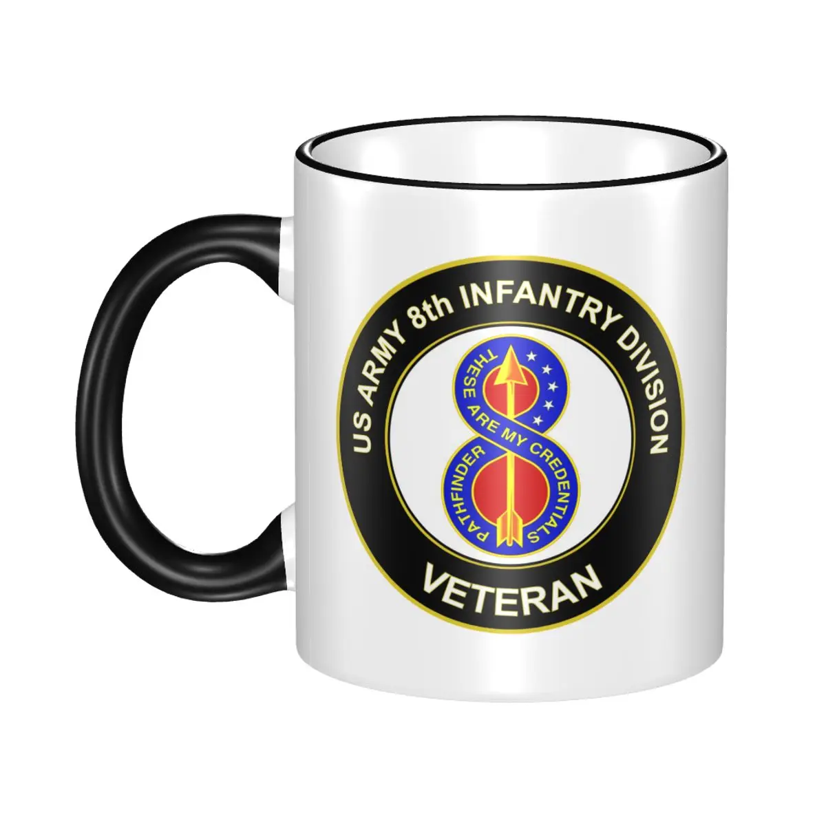 

Кофейные кружки, чаепития, американская армия, ветеран, 8-е пехотное подразделение UC, круглая домашняя наклейка, посуда, кофейная посуда, посуда, чашки для напитков