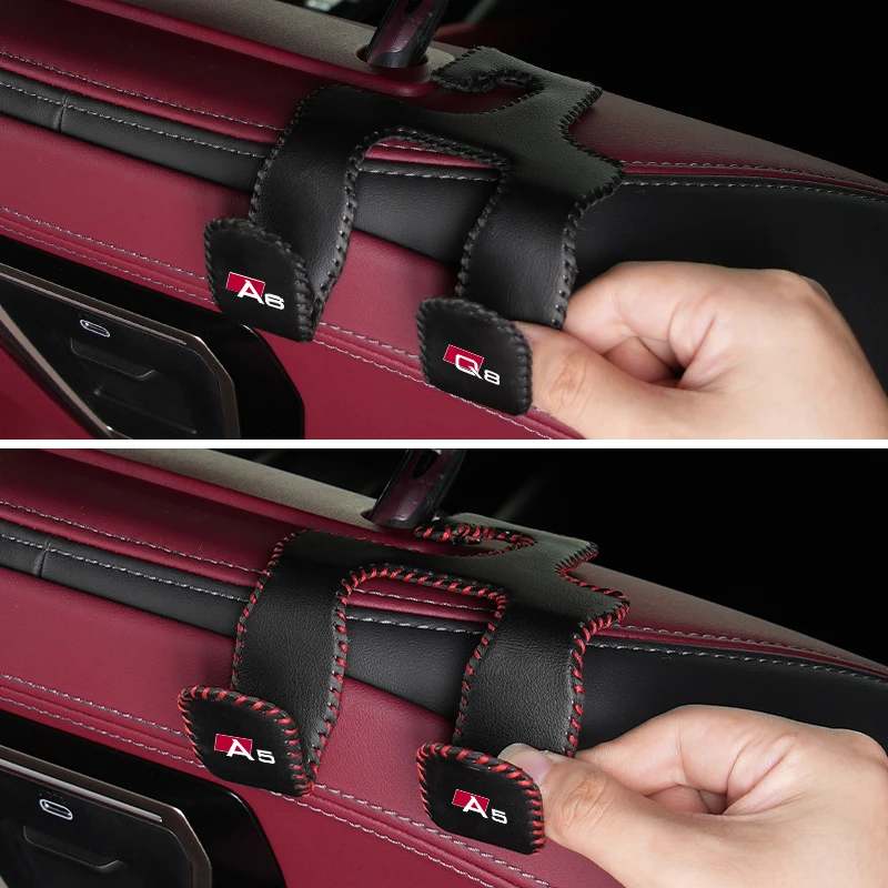 Автомобильные кожаные двойные крючки для хранения сидений инструмент Audi A1 A3 A4A5 A6