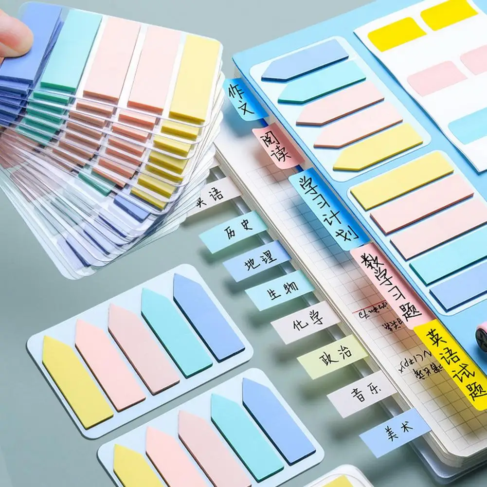 

6Pcs/Pack Page Tabs Colored Transparent Waterproof Self-adhesive Book Sticky Index Notes Markers Flags School Stationery