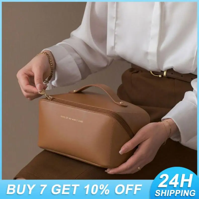 

Cosmetic Bag Anti-tear About 250g Storage Manager Portable Dressing Case Good Air Permeability Pu Leather Washing Bag