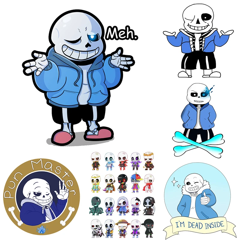 Фото Нашивки с черепом Brother Undertale Sans для одежды, термопереносные наклейки с виноградной лозилом, футболка «сделай сам», утюг для женщин, аппликация №1