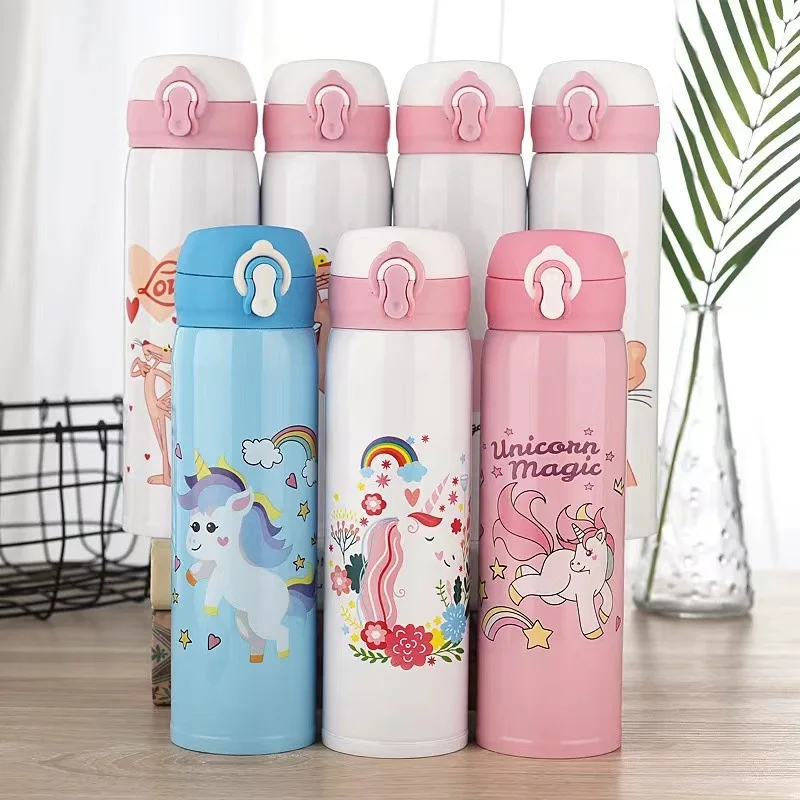 Cup Vacuum Flasks Bouncing Lid Vacuum Cup Stainless Steel Portable Insulation Drinkware