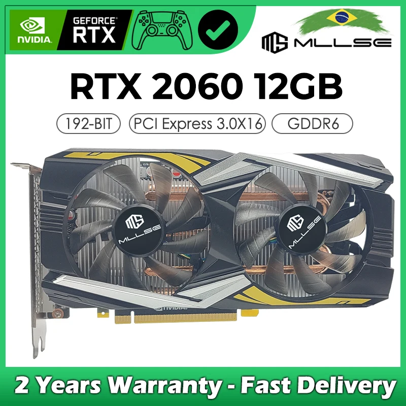 

Видеокарта MLLSE NVIDIA GeForce RTX 2060, 12 Гб GDDR6 192 бит PCIe 3,0x16 GPU rtx2060 12 Гб видеокарта компьютерная видеокарта