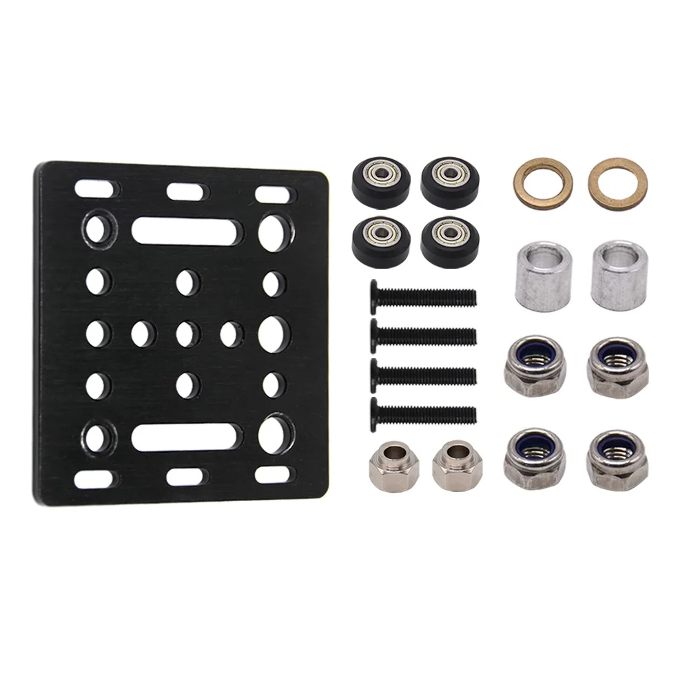 3D Printer Part V-Slot Y-axis Slider Aluminum Plate with Timing Belt Buckle 2020 Profile Board for Tronxy X3 Tevo Tarantula PRO images - 6