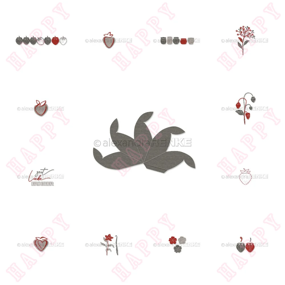 

Artist Strawberry Blossom Branch Pair Metal Cutting Dies For Diy Scrapbooking Envelope Diary Decorative Craft Embossing Template