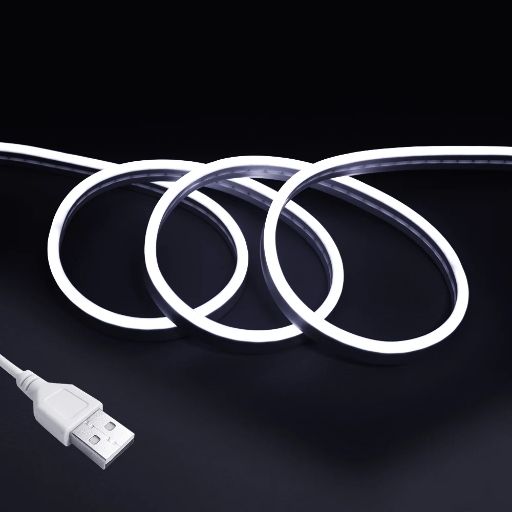 

РАЗЕНД LED неоновые полоски 5м теплый белый