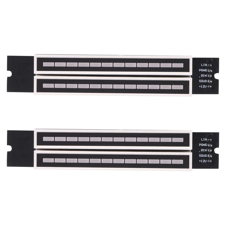 

2X Dual 12 Music Level Indicator LED Spectrum VU Meter Amplifier Lamps Light Speed Adjustable Board For MP3 DC 7-12V