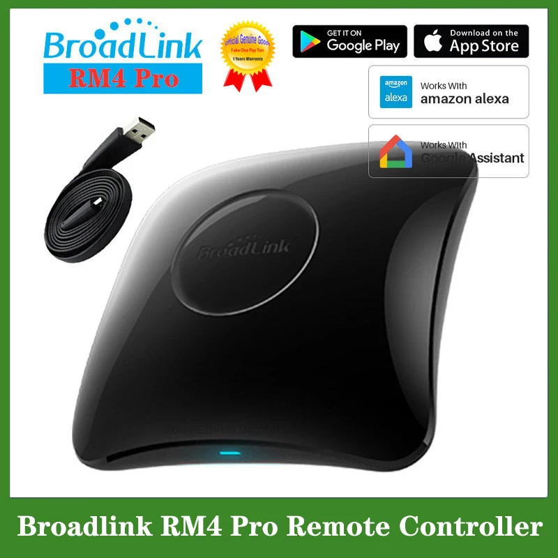 

Пульт дистанционного управления Broadlink RM4 Pro, универсальное устройство для умного дома, Wi-Fi + IR + Rf, работает с Alexa