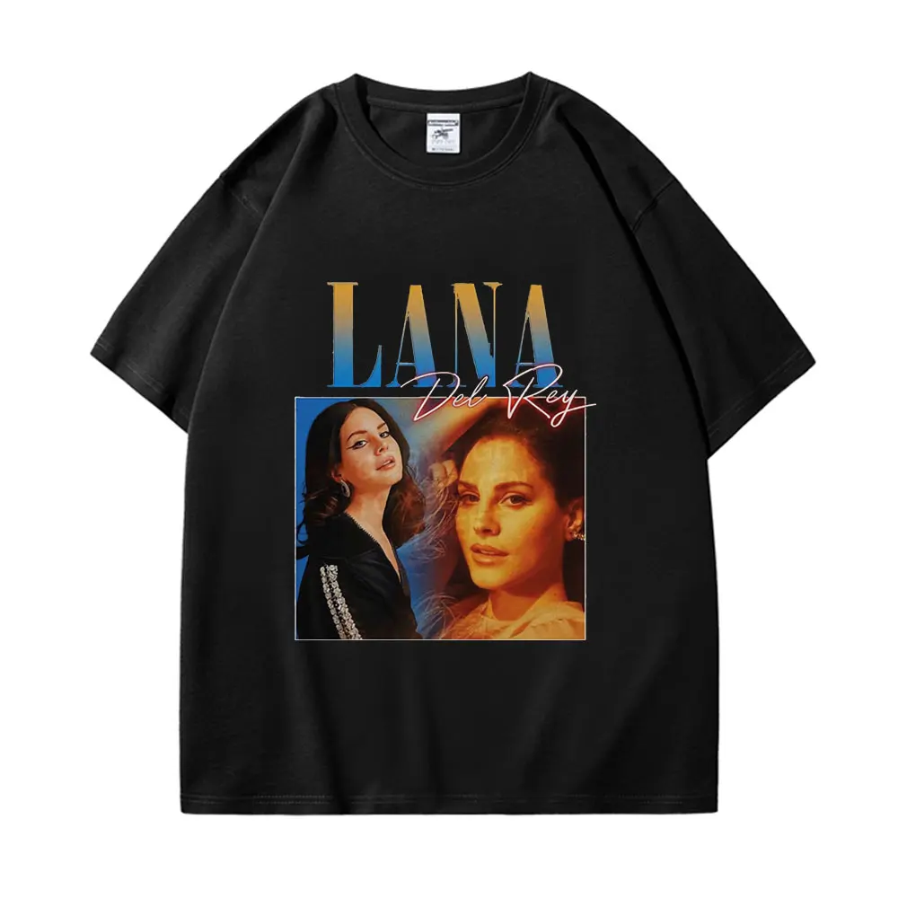 

Singer Lana Del Rey T Shirt Men Women Summer Fashion 100%Cotton Short Sleeve T-Shirts Vintage Casual Oversized Tee Shirt Unisex